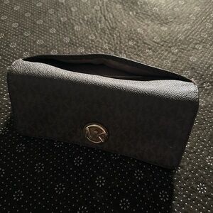 Black Wallet with Gold Logo